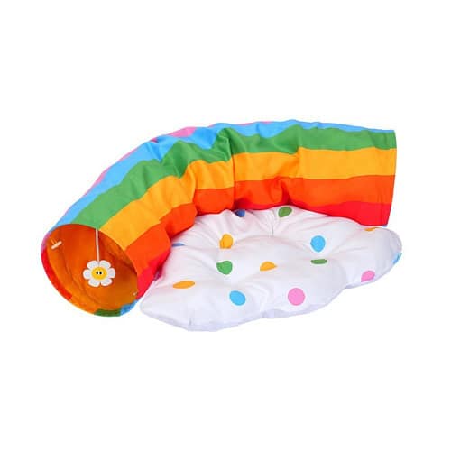 【ZEZE 哲哲】繽紛彩虹隧道寵物床