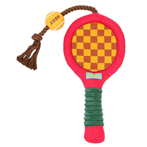 【ZEZE 哲哲】網球拍繩結玩具(紅黃)